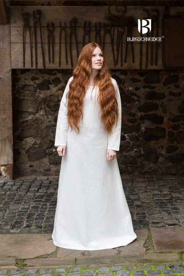 Authentic natural white linen underdress Frigga by Burgschneider