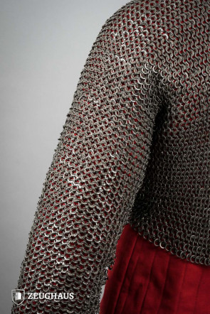 Flatring Riveted Chainmail long sleeves 9 mm steel oiled