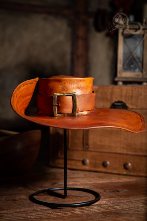 Leather Hat Musketeer - Brown