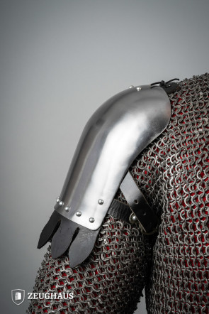 14th Cent. Pauldrons with Leather Trim 1,6 mm Polished