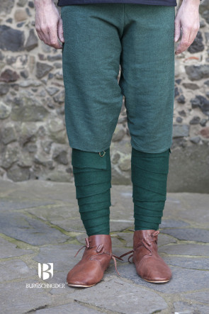 Green Wool Leg Wraps Aki by Burgschneider for Vikings