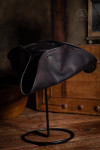 Leather Hat Tricorne - Black
